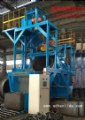 Inclined roller shot blasting machine